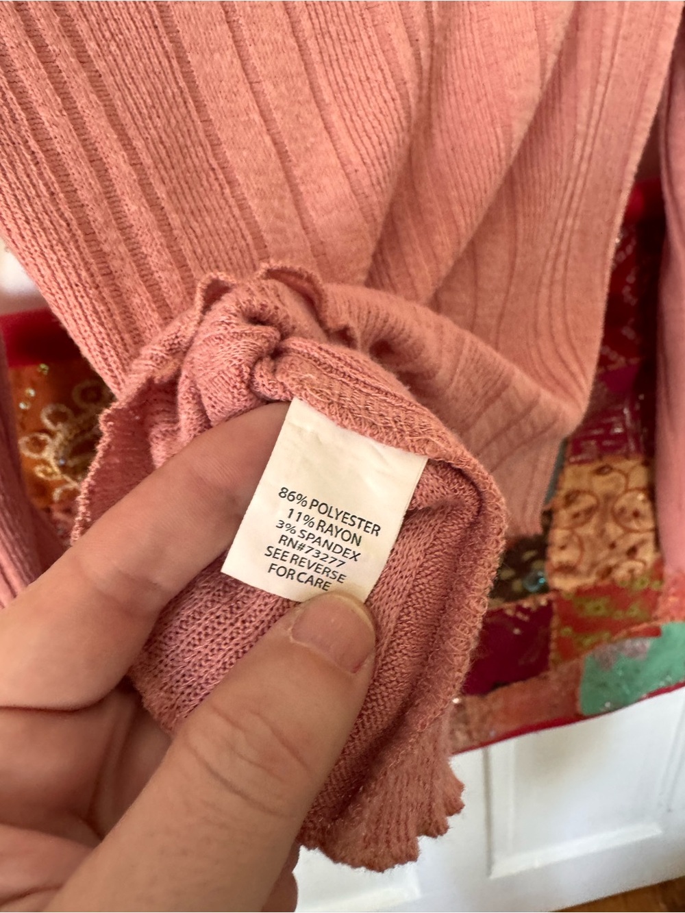 Vylette Ribbed Pink Button-Front Cardigan - Picture 4 of 4